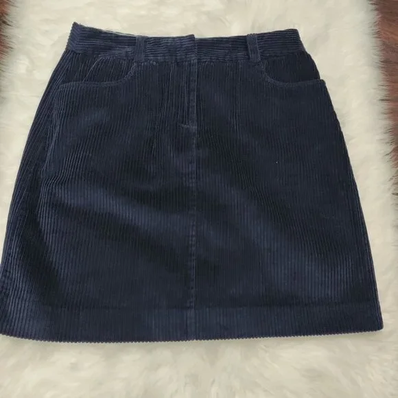 Boden Preppy Navy Blue Corduroy A-Line Mini Skirt Women's Size US 8R - Picture 2 of 14